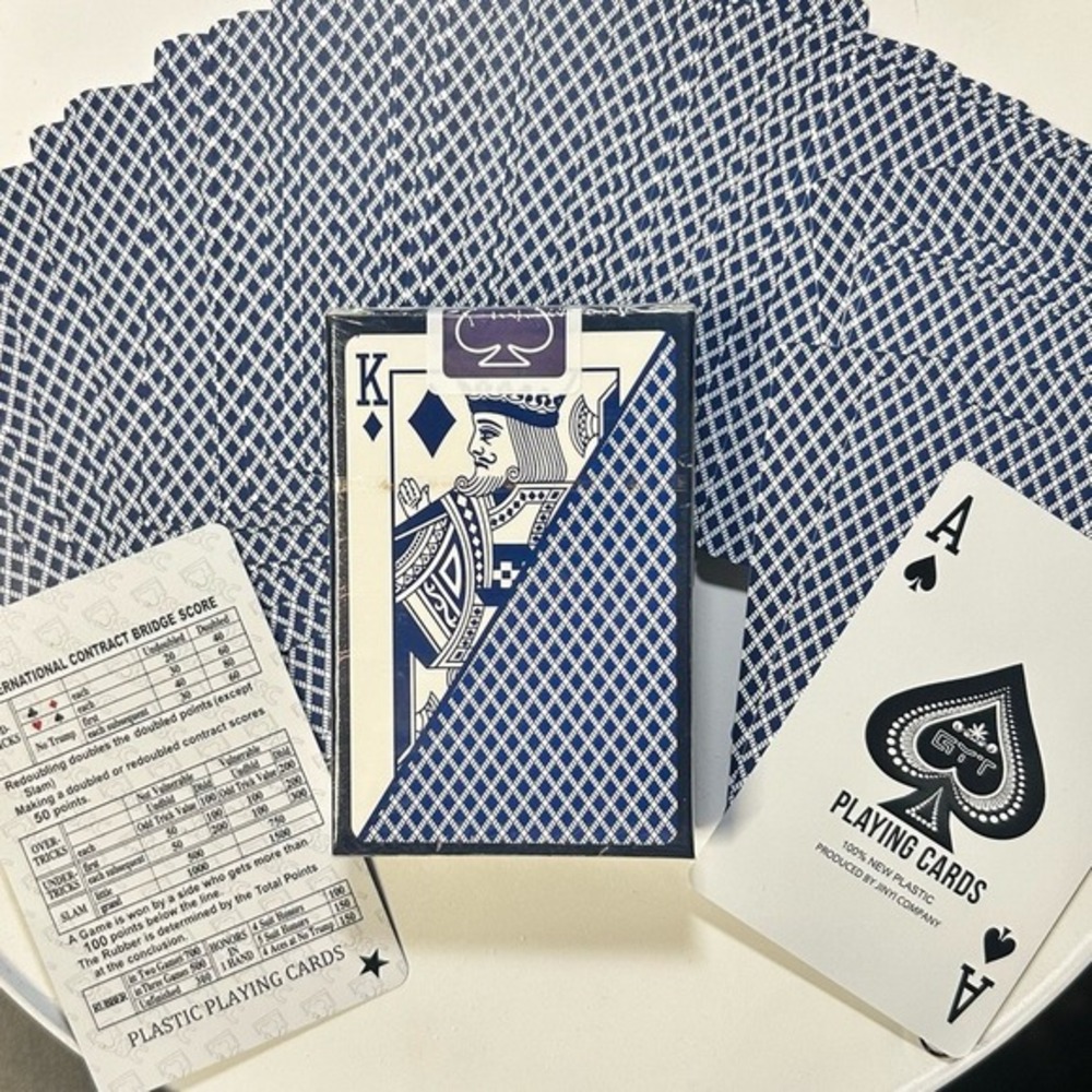 4 Packs of Classic Plastic Playing Card Set w/ 2 Blue & 2 Red Decks - Picture 4 of 6